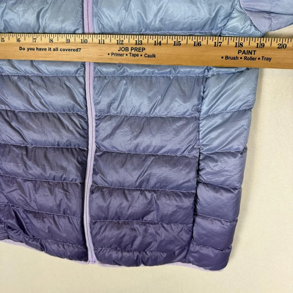 Eddie Bauer Jacket Kids 14-16 Purple Ombre Down Puffer‎ Full Zip Winter Warm